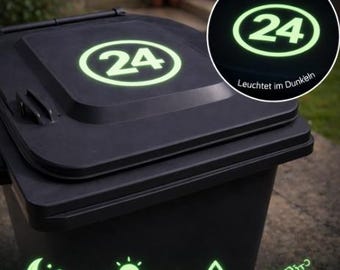 Pegatina personalizada para cubo de basura con número de casa – pegatina de vinilo impermeable