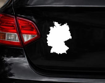 Pegatina para coche con el mapa de Alemania / Vinilo blanco / Silueta de país / Parachoques trasero y maletero / Calcomanía minimalista de viaje --Art.086 --