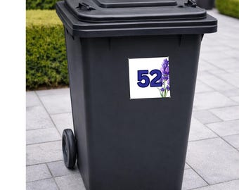 Pegatinas personalizadas con número para cubos de basura | Adhesivos de vinilo impermeables | Números de casa personalizados – BLANCO MATE