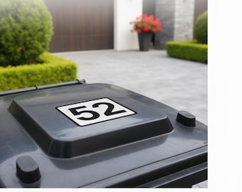 Custom Wheelie Bin Number Stickers | Waterproof Vinyl Decals -Art.065-