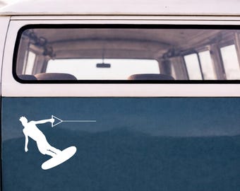 Wakeboarding - Camper Van Decal • Vinyl Sticker --Art.119--
