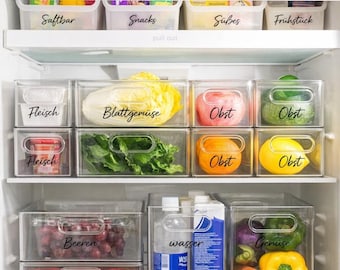 Fridge Drawer Labels | Kitchen Storage Organization Vinyl Stickers --Art.134--