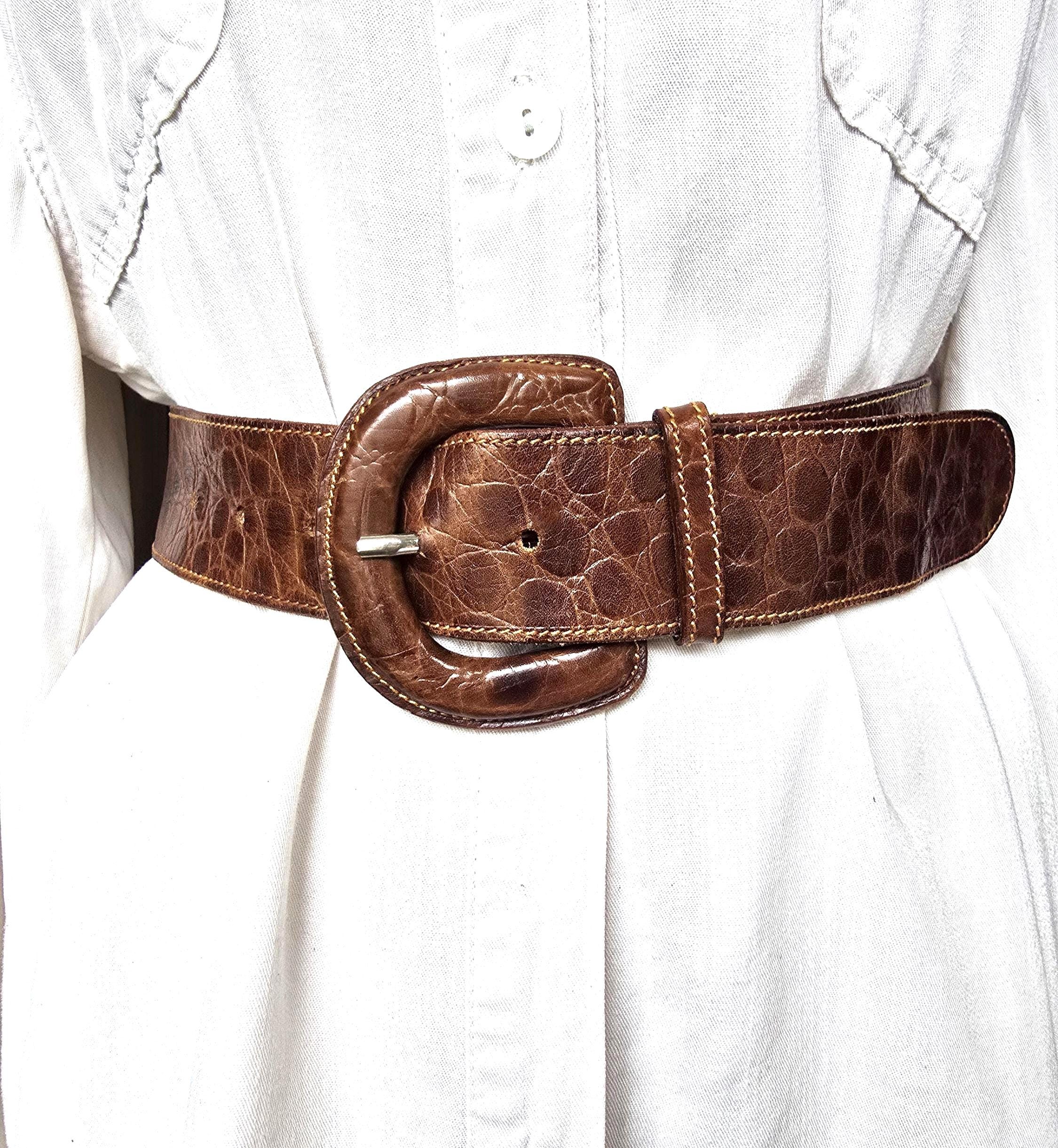 Vintage HARTMANS Genuine Leather Brown Croc Embossed Belt Women Size M Womens Brown Crocodile Embossed Leather Belt - Etsy main image 4