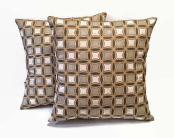 Geometric Pillow Covers, 18x18 Pillow Covers, Mustard, Grayish Taupe Pillows, Home Decor, Pillow Decor, Multicolor Pillows, Home Accents