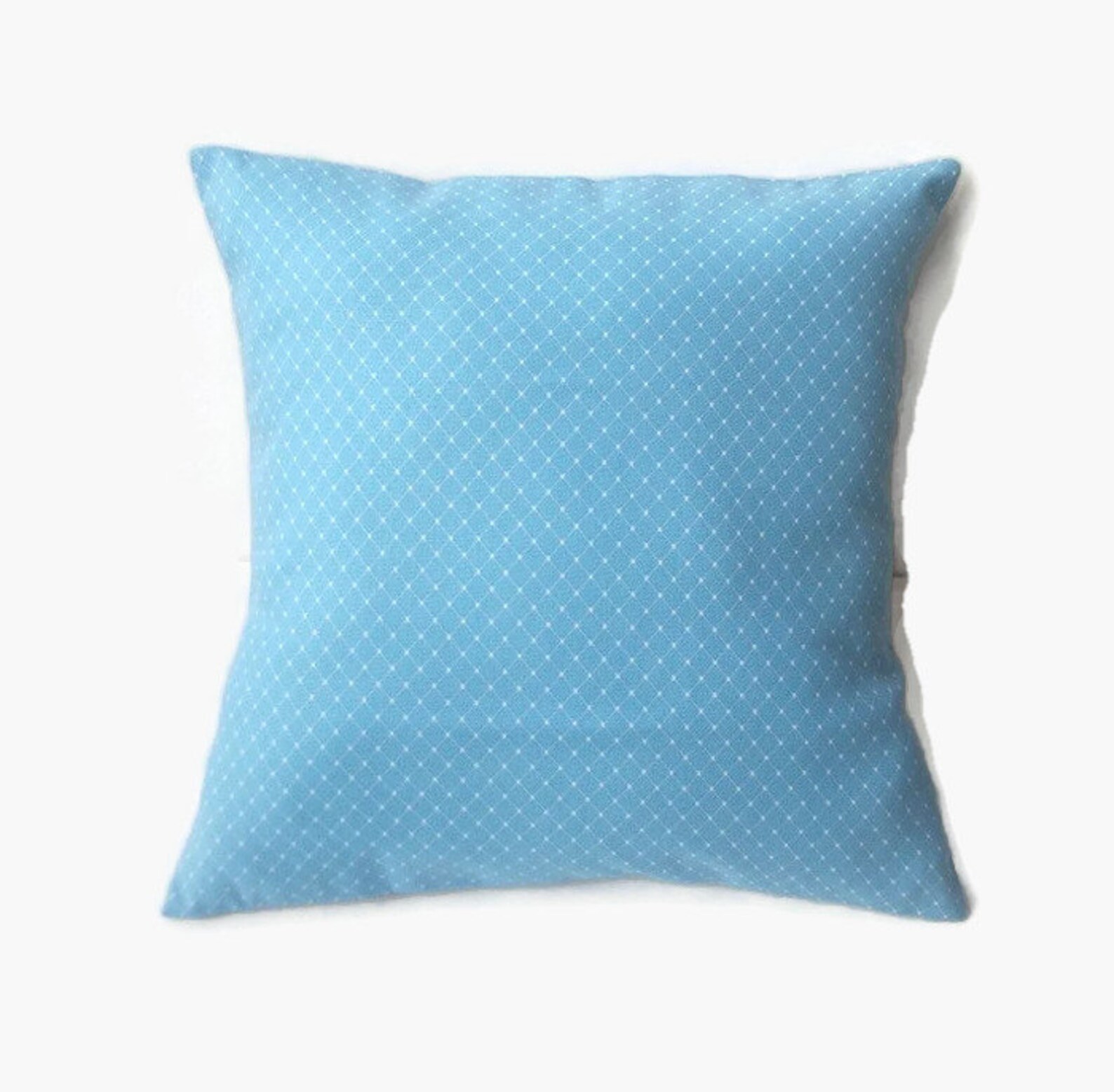 Sky Blue Decorative 16x16 Pillow Cover With A Diamond and Pin Dot
