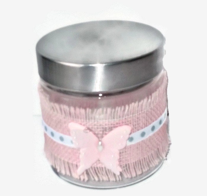 Jar Pink Ribbons Decorative Storage Jar Embellished With Pink Burlap Ribbon - Etsy