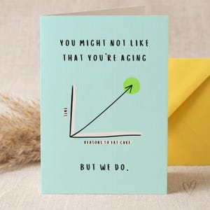 Cake Statistics Card | Nerdy Graph Birthday Illustration | Data Lover Gift | Funny Chart Humor Card