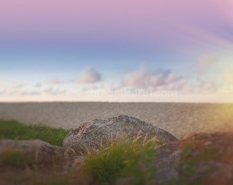 Beach Rock Sunset Digital Backdrop I Hawaii Digital Background