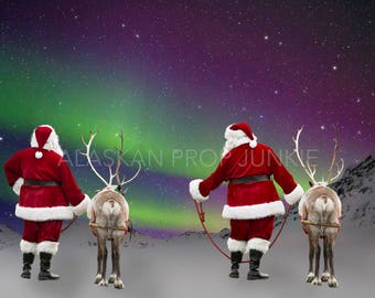 Santa and Reindeer Star Gazing Overlays