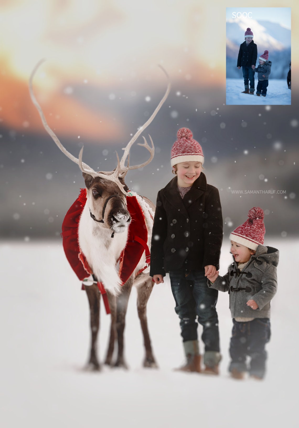 Santa’s Sleigh Digital Backgrounds and Overlays - Etsy