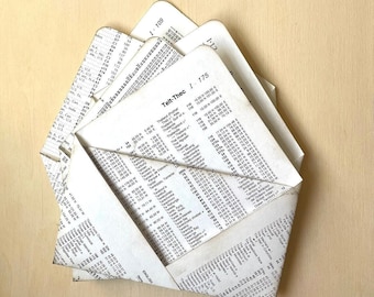 Book Page Pocket Envelopes, Scrapbooking, Journaling Ephemera, Ink Distressed