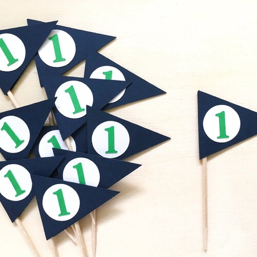 EDITABLE Golf Tee Flags Golf Cupcake Toppers Golf Party Etsy