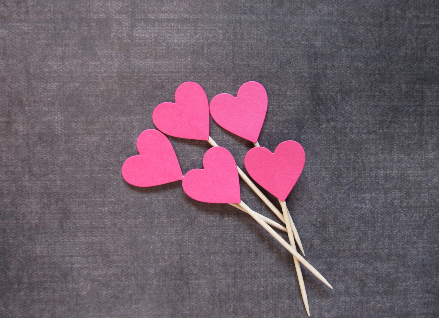 Valentines Day Decor 24 Fuchsia Pink Heart Cupcake Etsy