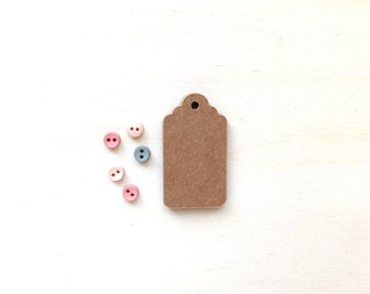 Mini Kraft Scalloped Tags, Gift Favor Tags, Handmade