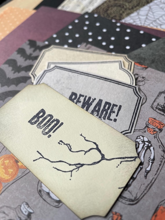 Halloween Junk Journal Paper Kit Grab Bag, Scrapbooking, Collage