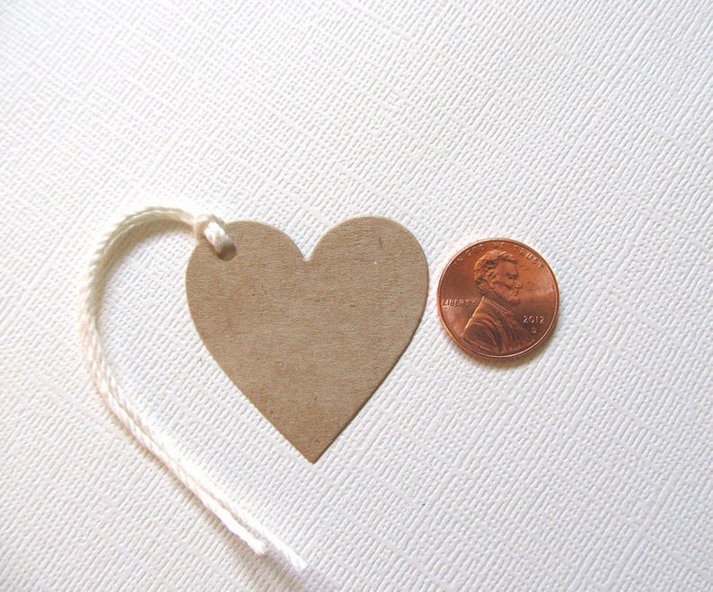 Kraft Heart Gift Tags, Price Tags, Party Favor Tags, Rustic, Weddings, Showers, Valentine's Day image 5