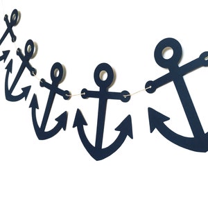 Anchor Garland, Nautical Bunting, Party Decor, Wedding, Baby Shower, Birthdays