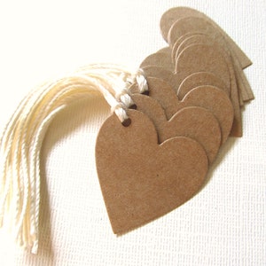 Kraft Heart Gift Tags, Price Tags, Party Favor Tags, Rustic, Weddings, Showers, Valentine's Day image 3