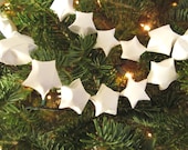 Christmas Garland, Origami Star Garland, White, Holiday Decor, Party Decor, Home, Nursery