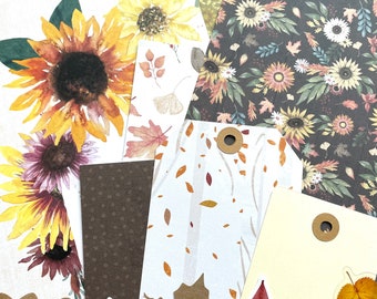 Junk Journal Paper Kit Grab Bag, Autumn Woods Theme, Fall Scrapbooking, Collage Art, Maps, Old Book Pages, Stickers and More, Over 50 pieces