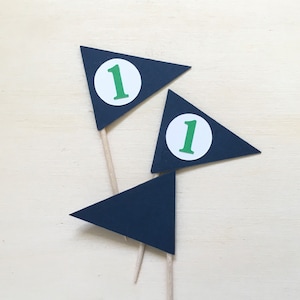 Golf Flag Cupcake Toppers, Pennant Food Pick, Birthday, Wedding, Shower, Retirement Party Decor, Double-Sided image 7