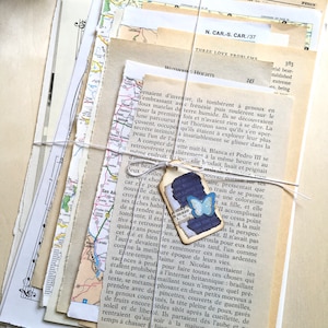 Over 60 Vintage and Antique Book Pages, Paper Kit Junk Journal Supplies, Scrapbooking, Collage Art, Mixed Media, Includes Maps, Sheet Music