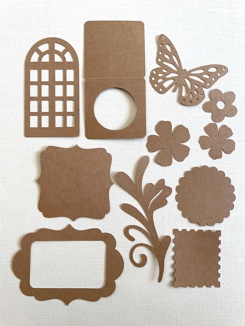 Objets prédécoupés pour journal indésirable, Fournitures de scrapbooking, Journalisation éphémères, basiques neutres, papier kraft, crème, blanc cassé image 4