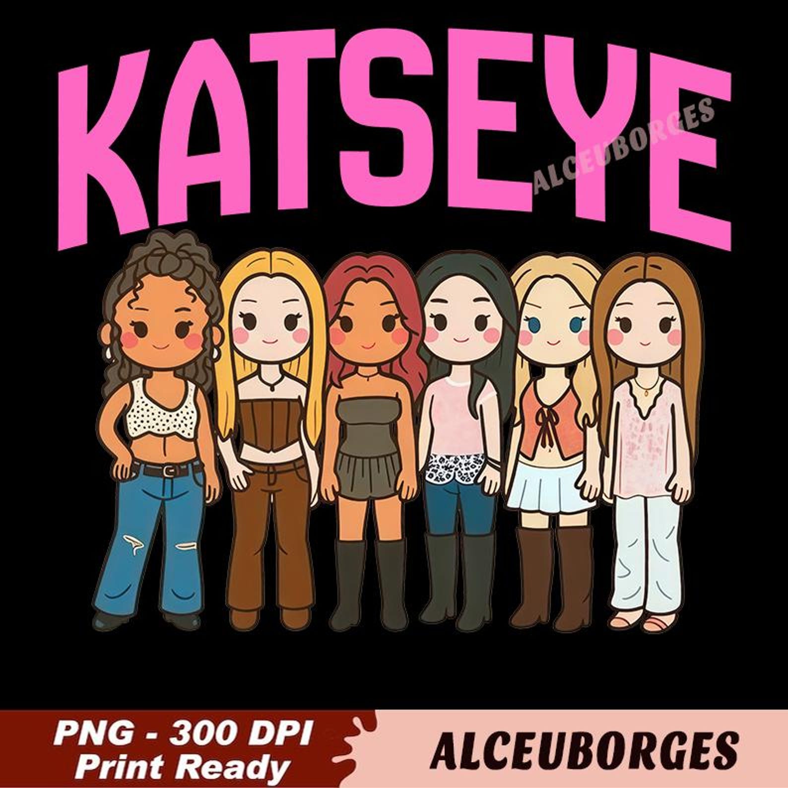 Vintage Katseye Music Png, Katseye PNG, Fan Gift PNG Digital Download