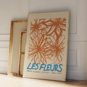 Les Fleurs Poster - Botanical Poster - Flowers Wall Art - Exhibition Poster - Flower Market Poster - French Poster - Retro Floral Print