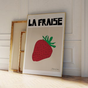 Strawberry Poster - Fruit Poster - Pop Art Print - Food Poster - Fruit Market Print - Botanical Art Poster - Kitchen Art Print