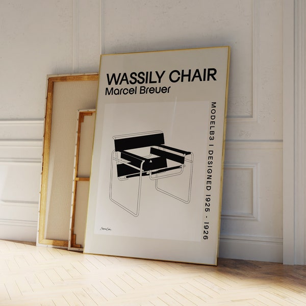 Wassily Chair - Marcel Breuer Poster - Minimalistic Poster - Bauhaus Art Print - Exhibition Poster- Minimalist Wall Art - Bauhaus Poster