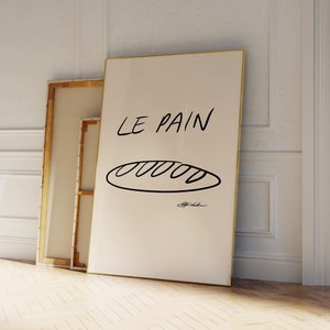 Le Pain ポスター - レトロ フード ポスター - カフェ ポスター - バー カート デコレーション - キッチン アート - フランス料理プリント - 料理好きへのギフト - ベーカリー プリント
