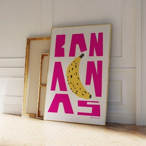 Banana Print - Fruit Market Print - Trendy Fruit Poster - Food Illustration - Fruit Market Print - Fruit and Veg Print - Botanical Poster