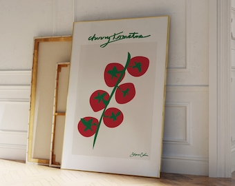 Cherry Tomato Pop Art Print: Mid Century Modern Kitchen Decor