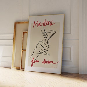 Martini Poster - Retro Cocktail Wall Art - Bar Cart Wall Art - Retro Cocktail Poster - Retro drink poster - Vintage Cocktail Print