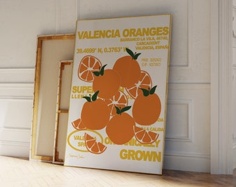 Oranges Pop Art Print: Fruit Market Poster