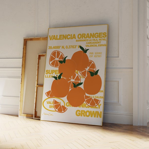 Oranges Poster - Fruit Poster - Pop Art Print - Fruit Market Print - Citrus Poster Print - Orange Print - Tropical Fruit Print