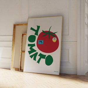 Tomato Poster - Vegetable Poster - Pop Art Print - Food Illustration - Botanical Poster Print - Mid Century Modern Print