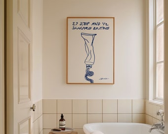 27 Step Skincare Poster Print - Trendy Bathroom Wall Art
