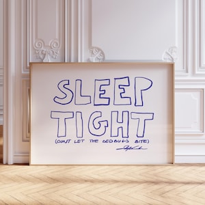 Sleep Tight Print: Mid-Century Modern Horizontal Bedroom Wall Art