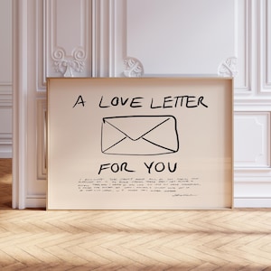 Love Letter for You Print: Mid Century Modern Bauhaus Wall Art
