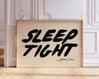 Sleep Tight large horizontal wall art, above bed poster print