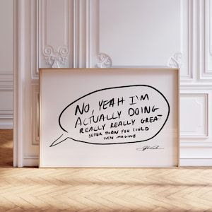 Doing Great Print, lustiges Zitat Wandkunst, Mid Century Modern Decor