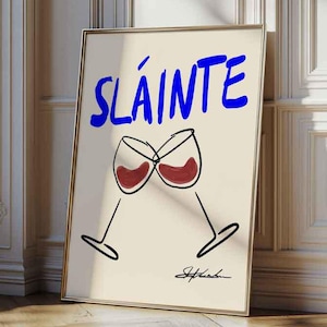 Sláinte アイリッシュ プリント、レトロなバー カートの装飾