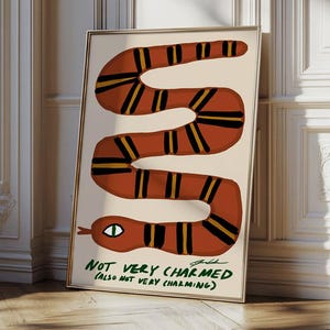 Schlangenbeschwörer Art Print: Mid-Century Modern, Funky Wanddeko