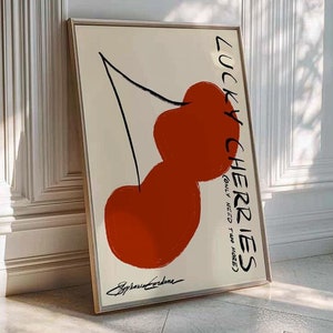 ラッキーチェリー、ドーパミン装飾、寮の装飾、Y2K ラッキーユー、バーカートアート、ファンキーな壁アート、プレッピールーム装飾、コケットルーム装飾、チェリー