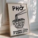 Pho Noodles Poster, Vietnam Food Poster, Vietnamese Vegetable Print ...