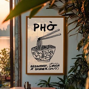 Pho Noodles Poster, Vietnam Food Poster, Vietnamese Vegetable Print ...