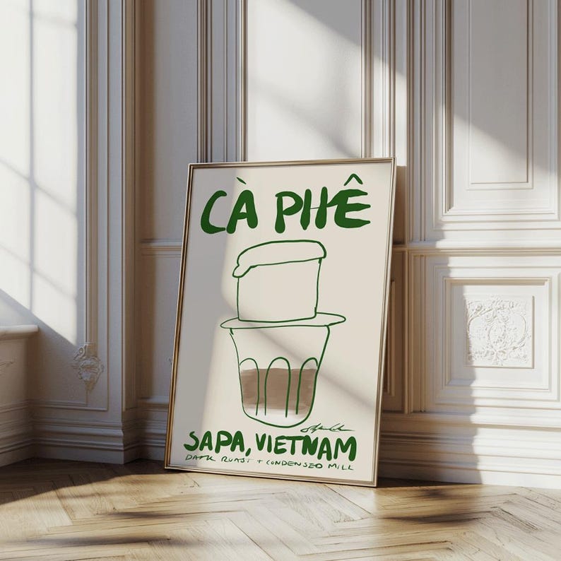 Vietnamese Coffee "Ca Phe" Poster: Retro Vietnam Art, Kitchen and Coffee Station Decor image 10