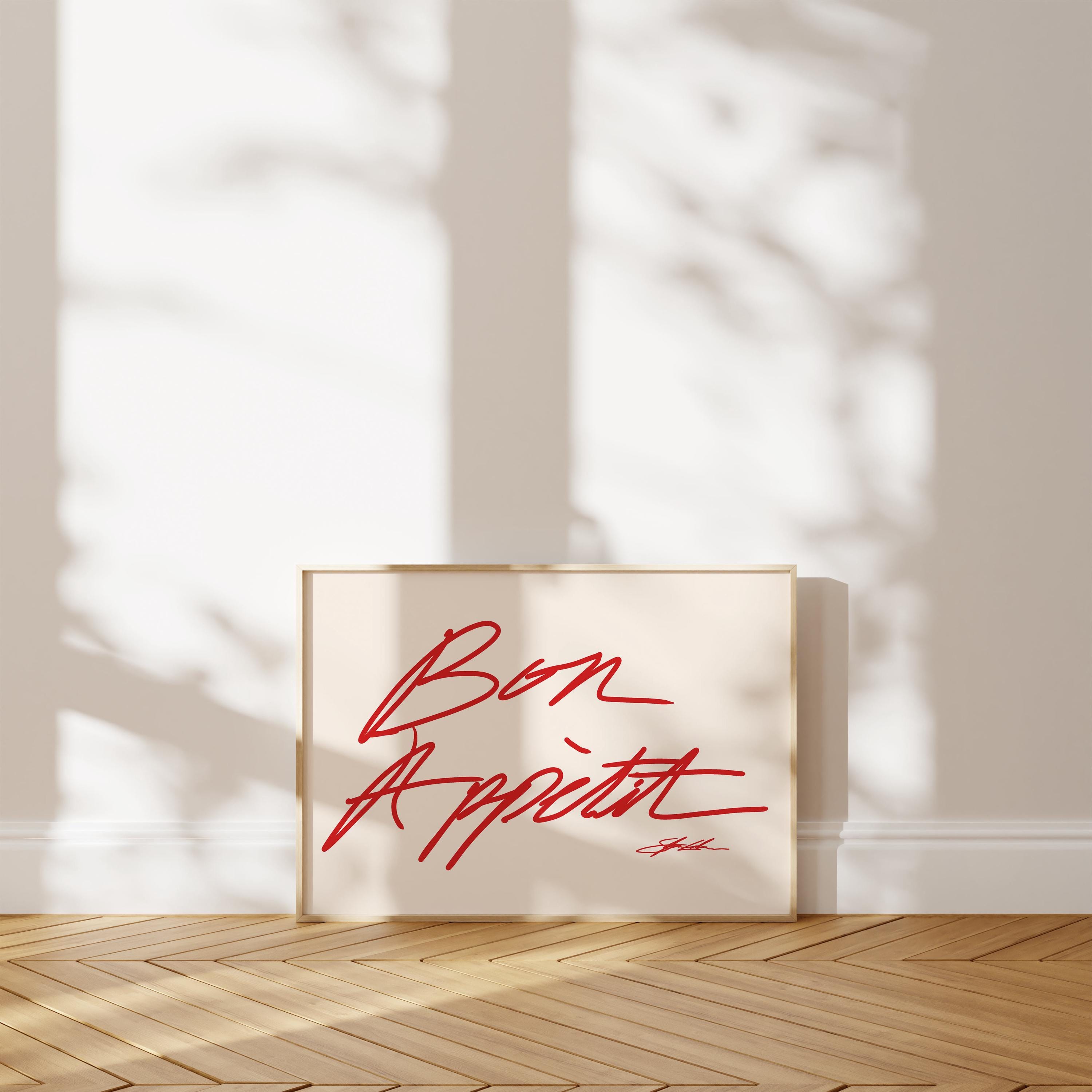 Bon Appetit Print: Mid-century Modern Kitchen Prints, Horizontal Wall ...